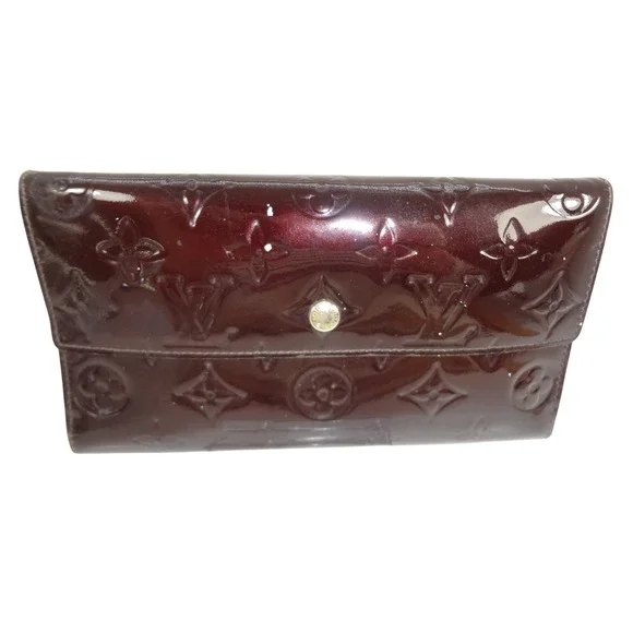 Louis Vuitton Vernis Sarah Wallet Burgundy Patent Leather-zip broken for rehab - Picture 1 of 12